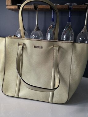 kate spade metallic pale gold tote